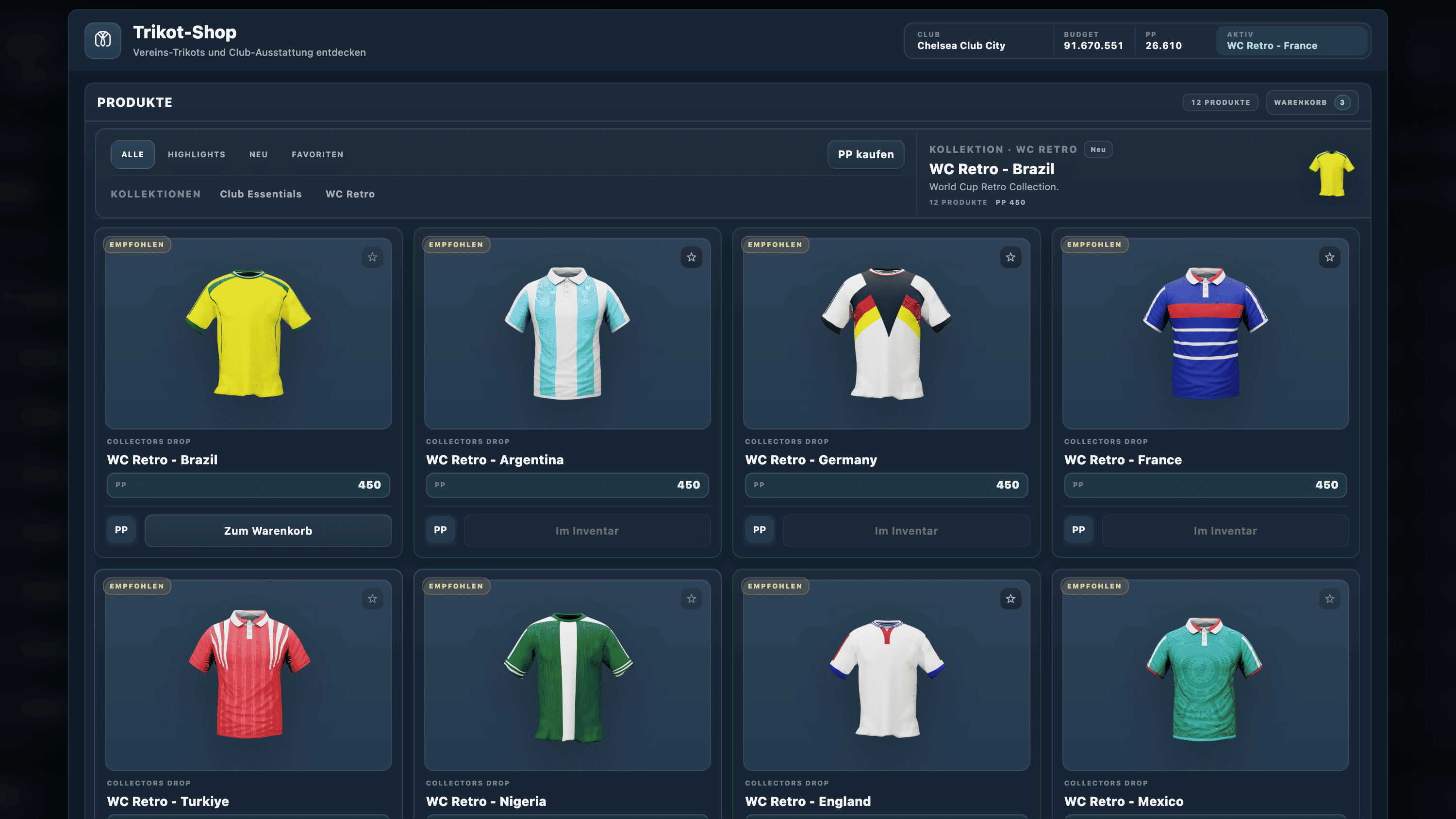 Premium Points shop with cosmetic packages and secure checkout